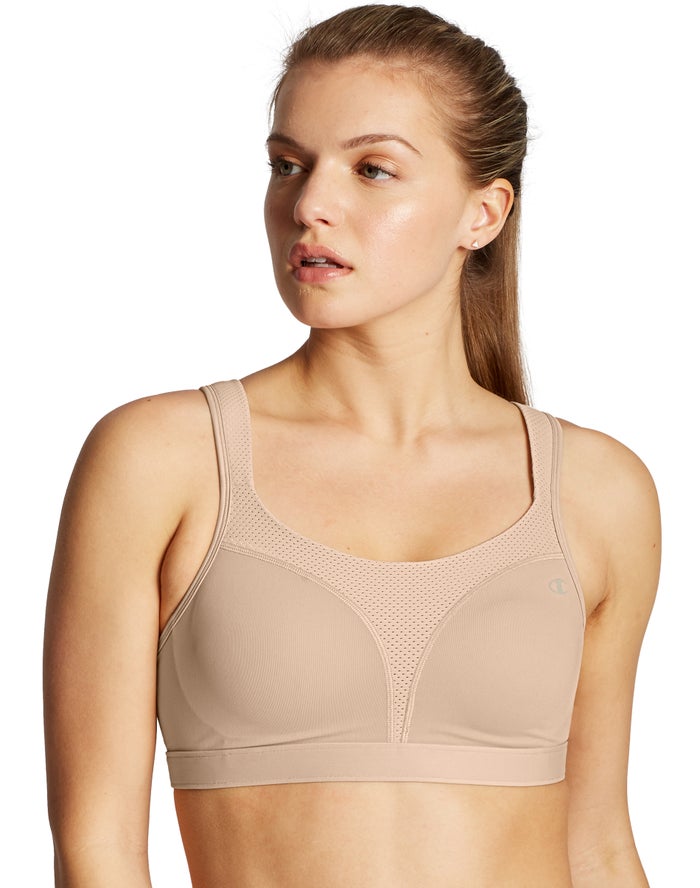 Champion Womens Sports Bra NZ - The Spot Comfort® Kahki ( 4530-AIKHW )